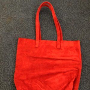 Suede shoulder tote by BAGGU